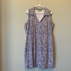 Navy and White XL Sleeveless Sheath